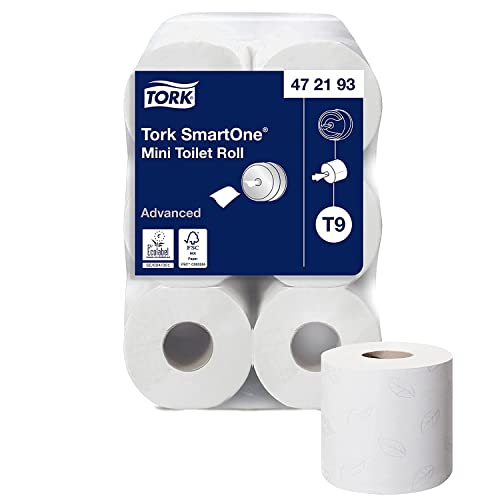 Tork SmartOne Mini Toilettenpapier Weiß T9, Advanced, 2-lagig, 12 × 620 Blatt, 472193