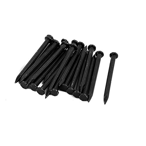 sourcing map 50 Stück Hardware Nägel 3mm x 40mm Faserbeton Zement Wandspitze Nägel Schwarz