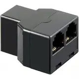 CABLEPELADO RJ11-Telefonsplitter | doppelter RJ11-Adapter | Telefonsplitter | 6P4C RJ11 | Schwarz