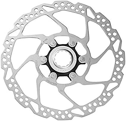 SHIMANO C.Lock Rt54 Solo Scheibe, 160 mm, Harz, Fahrradfahren, Unisex, Erwachsene, mehrfarbig (Silber/Schwarz), SMRT54SI3, 160MM