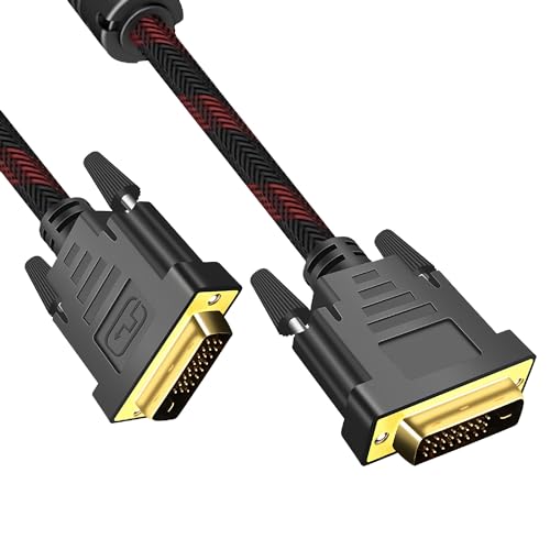 MMOBIEL DVI-Stecker zu DVI-Stecker-Adapter - DVI-D Dual Link zu DVI-D Dual Link - Video Kabel Konverter unterstützt Monitor, PC, TV, Gaming, Projektor - 1080p Full HD 60Hz – Vergoldete Anschlüsse 3m