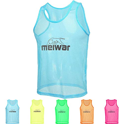 meiwar Leibchen - 10er Set Trainingsleibchen I Größe M/L I Blau