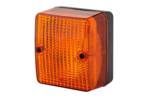 HELLA Blinkleuchte - Halogen - 12V / 24V - Anbau/geschraubt - Lichtscheibenfarbe: gelb - Stecker: Flachstecker - hinten - Menge: 1 - 2BA 996 012-071