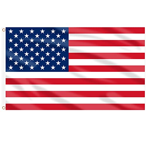 AhfuLife USA Flagge 90 x 150 cm für Amerika Deko 2025, 1 Stück Amerika Fahne Leuchtenden Farben mit Messing-Ösen, Amerika Flagge USA Flag für Amerika USA Deko 4. Juli WM Hausgarten Party Bar Deko