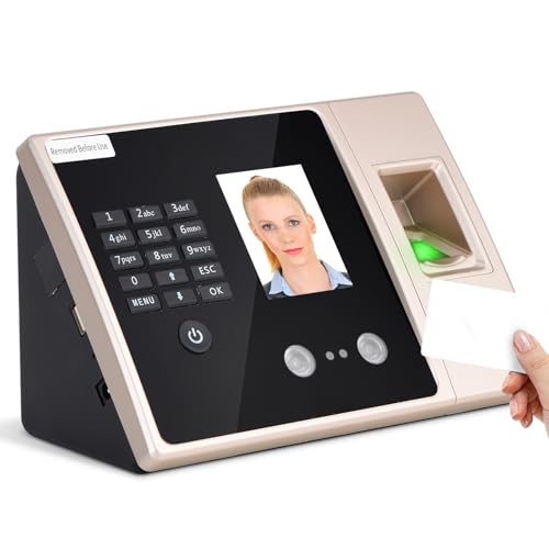 Zeiterfassungsgerät für kleine, Anwesenheitsmaschine für Mitarbeiter Mit Fingerabdruckerkennung, Gesichtserkennung, Ausweise, Passwort, Effiziente Mitarbeiterzeitverwaltung Kein Netzwerk Erforderlich