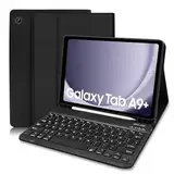 Samsung Galaxy Tab A9+ / A9 Plus Tastatur Hülle, Deutsches QWERTZ Tastatur für Samsung Galaxy Tab A9 Plus 11 Zoll, Schutzhülle mit Tastatur für Samsung Galaxy Tab A9+ (SM-X210/X216/X218), Schwarz