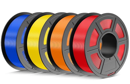 JAYO PLA+ Filament 1.75mm Schwarz 4.4KG, PLA Plus 3D Drucker Filament, Härter und Stärker Filament-3D-Druckmaterialien, Maßgenauigkeit +/-0,02mm, 4KG/ 4 Spool(rot+blau+gelb+orange)