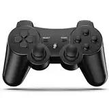 Diswoe Wireless Controller für PS3, Bluetooth Game Controller für PS3 Double Shock 6-Achsen Rechargable Remote Controller Gamepad mit Ladekabel für PS3