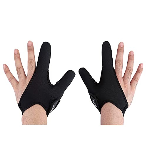 JAWSEU 2PCS Angelhandschuhe Unisex, Angelhandschuhe Doppel-Fingerschutz, 2-Finger-Outdoor-Handschuhe, Schutz Elastisches Angelzubehör für Outdoor-Angeln