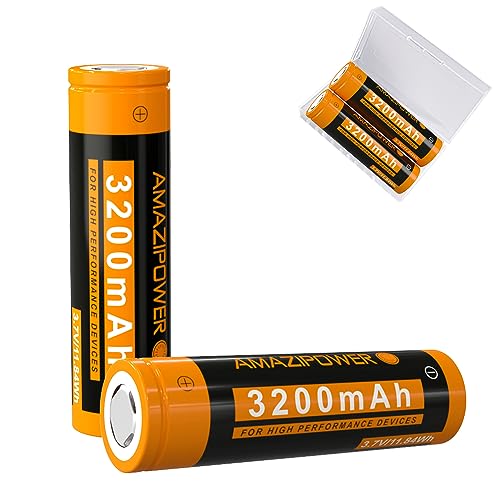 3,7 Volt Wiederaufladbarer Akku,3200mAh NiMH Batterie Hohe Kapazität Batterien für LED Stirnlampe,Fernbedienung,Ferngesteuertes Auto HY (Flachpol 2PCS)