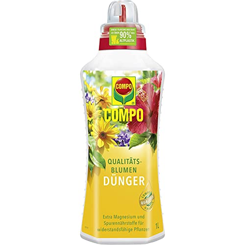 COMPO Qualitäts-Blumendünger, Dünger für alle Pflanzen im Zimmer, auf Balkon und Terrasse, Spezial-Flüssigdünger mit extra Magnesium, 1 Liter