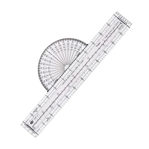 MagiDeal Plotter Aviation Slide Lineal Azimut Dual Side Multifunktionspiloten ACCS Plotting Tool für Navigationsstudenten