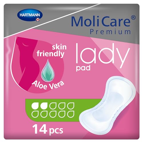 MoliCare Premium lady pad, Inkontinenz-Einlage für Frauen bei Blasenschwäche, Aloe Vera, 2 Tropfen, 1x14 Stück