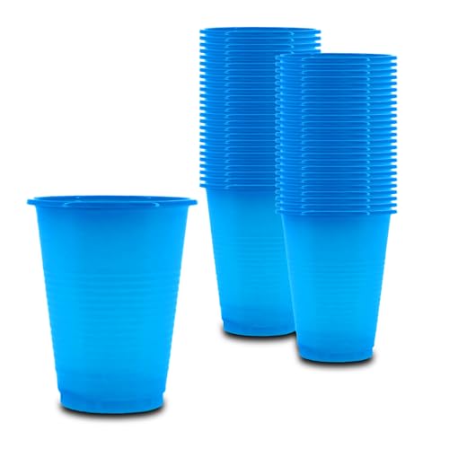 SWAVGO - Einwegbecher 180 ml - Trinkbecher, Partybecher, Plastikbecher, Bierbecher, Mundspülbecher - Becher für Partys Geburtstage Festivals Zahnärzte Tattoo Kosmetikstudio etc. (50, Blau)