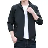 SRZYMJ Mantel Herren Lang Wintermantel Übergangsjacke Leicht Gefüttert Outdoorjacke Atmungsaktiv Motorrad Jacke Leder Softshelljacke Steppweste Funktionsjacke Parka Winter Sportjacke Freizeitjacke