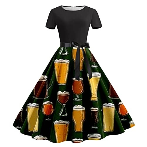 Oktoberfest Kostüm Damen National Style Bierfest Wench Kostüm Oktoberfest Dirndl Kleid mit Schürze Dienstmädchen Uniform Anzug Dirndl Damen lang Grosse grössen Dirndl für Damen rot schwarz