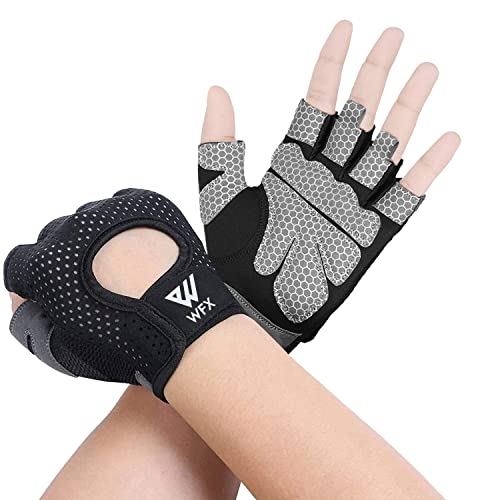 WESTWOOD FOX Fitness Handschuhe Atmungsaktive Trainingshandschuhe für Damen und Herren Gewichtheberhandschuhe Bodybuilding Gym Übung rutschfestes Crossfit Krafttraining (Black, M)