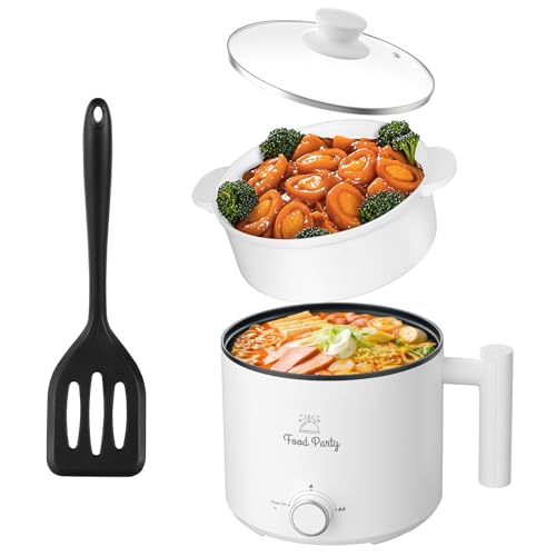 Food Party Hot Pot Elektrisch Hotpot Topf mit Dampfgarer 1,8L Elektrischer Kochtopf 220V Nudelkocher Elektropfanne Electric Pot Ramen Kocher Chinesischer Hot Pot Fondue