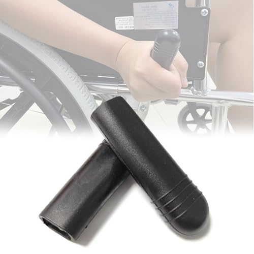 Rollstuhl Bremsen Griff Abdeckung für 5/8" Tipps mit Flat Wheel Lock Ersatz, Satz von 2 (Schwarz-C)