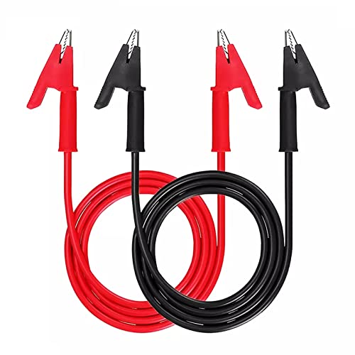 2 Stück Multimeter Messleitung, Messleitungen für Multimeter, Multimeter Kabel, Krokodilklemmen mit Kabel, Isolierter Flexibel Testkabel für Multimeter, 1000V 15A, 1M