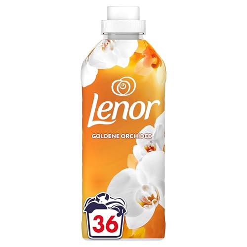 Lenor Weichspüler 36 Waschladungen, Goldene Orchidee, 24 Stunden Wohlfühlfrische, Mit Einer Note Ätherischer Öle