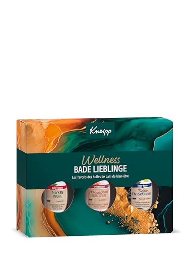 Kneipp Geschenkset Wellness Bade Lieblinge - Geschenkpackung mit 3 beliebten Badeölen von Kneipp - Testgrößen zum Kennenlernen und Verschenken - 3 x 20ml