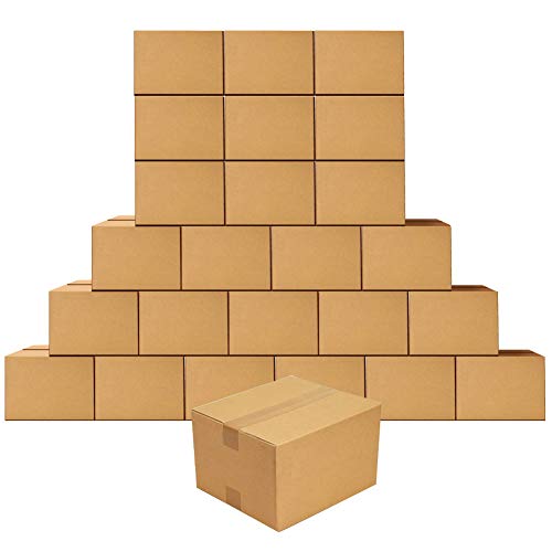 PETAFLOP 25 Stück Versandkartons 22,9 x 15,3 x 10,2 cm Kraftkarton Umzugskartons Wellpappeschachtel