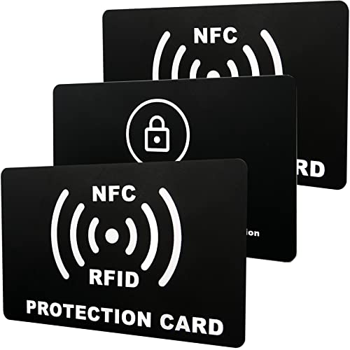 LABUYI 3 Stück RFID Blocker Karte,RFID/NFC Schutzkarte,RFID Karte,NFC Blocker Karte,Schutzkarte für Geldbörse,Blocker Karte,RFID Card,RFID Blocker NFC Schutzkarte,Schwarz,5.5cm×8.5cm