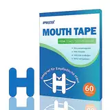 Mundpflaster Schlafen, 60 Stück H-Shape Mouth Tape for Sleeping, Anti Schnarch Schlafpflaster und Mund Tape, Hilft Gegen Schnarchen und Entwickelt Nasenatmungsgewohnheiten (Blau)