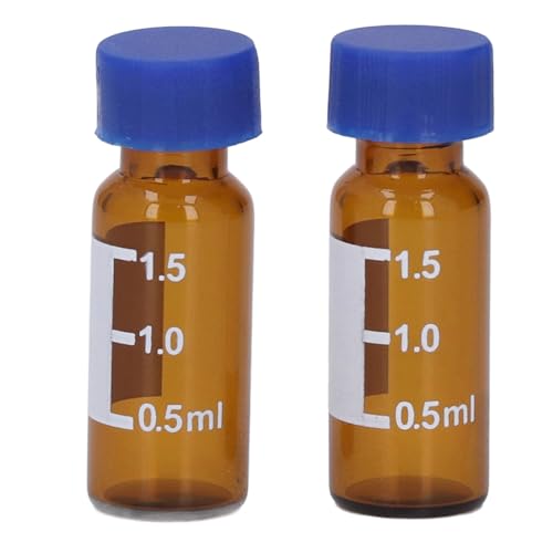 Riuulity Vielseitiger 2ML Labor Autosampler -Fläschchen mit Spiralkappe und Beschreibbare Beschriftungen für die Wissenschaftliche Forschung