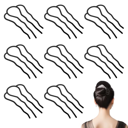 8 Stück Haar Steckkamm, U-Förmige Metall Haarkämme, 4 Zähne Vintage Vintage Haarseitenkämme für Hochsteckfrisuren für Kombination, Frauen Vieler Frisuren Zubehör