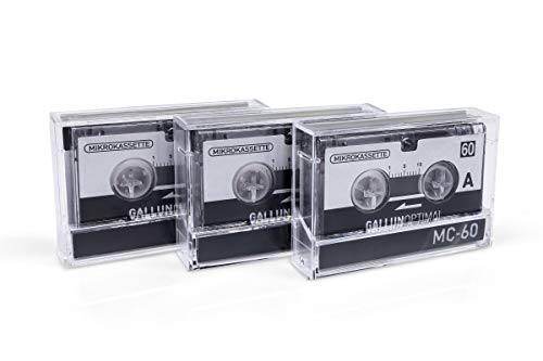 GALLUNOPTIMAL MC60 Mikrokassette – für Diktiergeräte – 3er Pack – Kassette für Diktiergerät – Microcassette – Audio Cassette