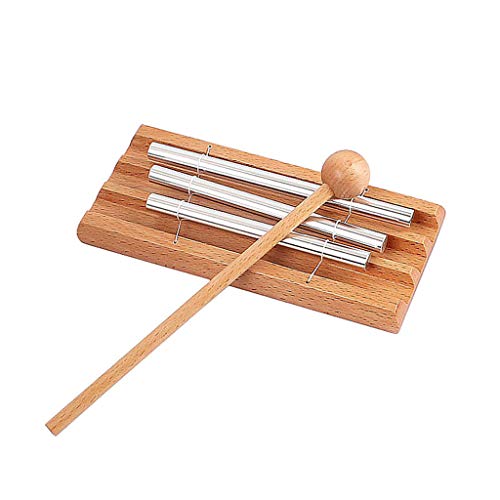 Alnicov Chime Gong Glockenspiel Chime Stick Drum Percussion Instrumente mit drei Tönen,inklusive Holzhammer für Yoga,Meditation,Früherziehung Musical