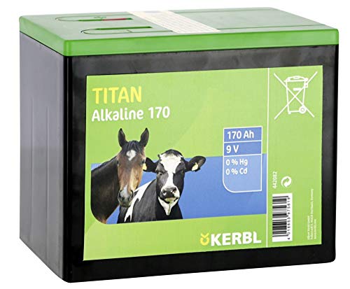 Kerbl 442082 Titan Alkaline Trockenbatterie, 9 V, 170 Ah