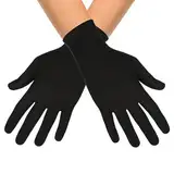 KarneLux Handschuhe Schwarz - 1 Paar Damen Herren Handschuhe als Kostüm Zubehör - Accessoire für Karneval, Halloween oder Mottopartys 23 cm