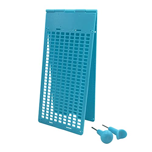 Brailletafel aus Kunststoff 9 x 28 Zeichen mit 2 Griffel(Sattel und rund), Blau