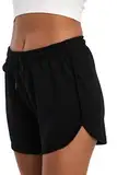 COMEOR Kurze Hose Damen - Shorts Sommer Jogginghose, Sporthose Kurz Baumwolle, Trainingshose Kurz - Laufhose Kurz Sommerhose Kurz Yoga Sport Freizeit (Schwarz L)