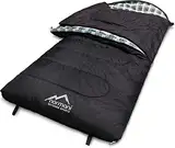 normani 4-in-1-Funktion Extrem Outdoor Schlafsack 'Antarctica' aus Nylon Rip-Stop mit 500 + 250 g/m² Hollow Fiber Füllung 220 x 90 cm Farbe DunkelSchwarz Größe Rechts