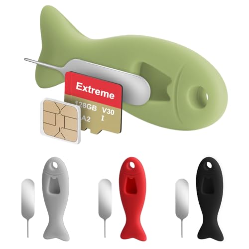 4er-Pack SIM-Karten-Entfernungswerkzeug mit integriertem SIM-Kartenspeicher – enthält Auswurfstifte, Nadelöffner, kompatibel mit iPhone, Samsung und weiteren Mobiltelefonen (4er-Pack, mehrfarbig)
