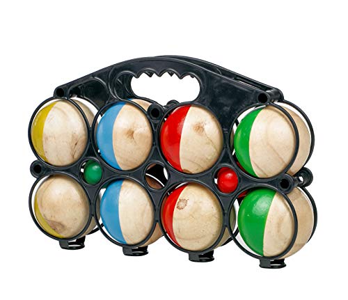 Spetebo Holz Boule Set mit Tragetasche - 8 Holz Kugeln - Boccia Petanque Garten Spiel Wurfspiel Kinder