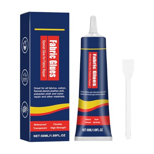 Stoffkleber - Textilkleber, 50ml transparenter Stoffkleber | 24 Stunden permanenter wasserdichter trockener Stoffkleber für Puppenreparatur, Leinen, Baumwolle, Puppenstücke, Pol