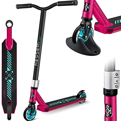 KESSER® Stunt Scooter X-Limit-Pro 360° Lenkung Funscooter Stuntscooter mit Ständer ABEC 9 Kugellagern, 110mm PU Räder, mit Ständer,Kickscooter Tretroller Cityroller Trick Roller für Kinder Erwachsene