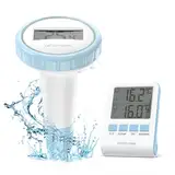 Pool-Thermometer, Kabelloses Schwimmendes Poolthermometer, Floating Pool Thermometer IP67 Wasserdicht mit Innentemperatur Feuchtigkeitsüberwachung für Schwimmbäder, Badewannen, Fischbecken, Teic