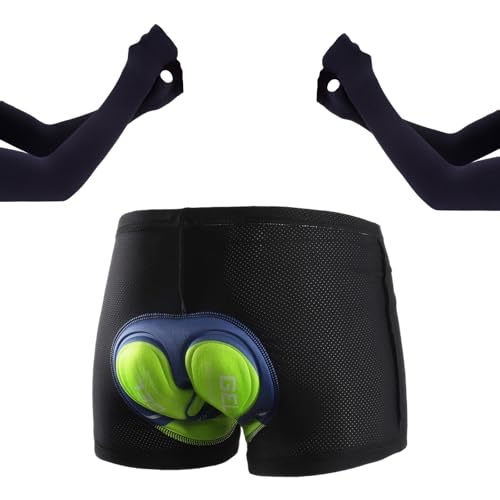 Radhose Herren Kurz Gepolstert Grün Fahrradhose Herren Größe L Radlerhose Herren Kurz,Atmungsaktiv und Schnelltrocknend Radhose Herren Kurz,für Radsport,Mountainbike,Rennrad und Motorrad