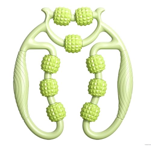 Massageroller, Massageroller Beine, Massagerolle mit Griff Bein, Beinmassagegerät Cellulite Deep Tissue Massage Arm, Roller Beinroller Massagegerät für Durchblutung für Muskeln Tiefengewebe, Grün
