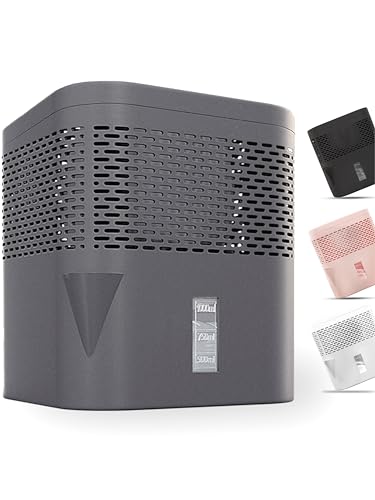 BonAura® AirOne Lite Luftentfeuchter ohne Strom mit 360° Belüftung I Raumentfeuchter mit Ausgießer & 450g Luftentfeuchter Granulat I Raum Entfeuchter für Bad & Küche bis 16m² (Gray)