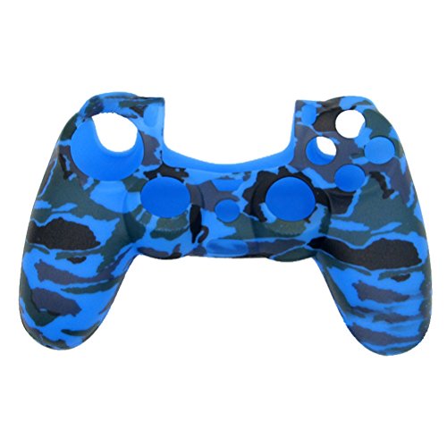 VORCOOL Silikon Schutzhülle Gehäuse für PS4 Controller, Camouflage Blau