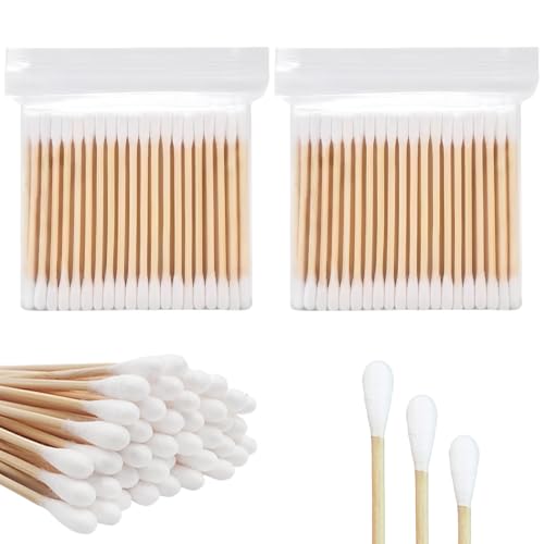 200 Stück Wattestäbchen,Ohrenstäbchen Wattestäbchen Bambus Ohrstäbchen Bambus Wattestäbchen Cotton Buds,Alternative für Papier Wattestäbchen Biologisch Abbaubar Umweltfreundliche
