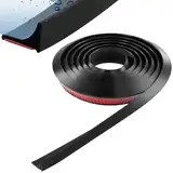 QWORK® Dusche Schwallschutzleiste, 200CM Duschschwelle für Rahmenlose Duschtür, Schwarz Silikon Wasserstopper Schutzleiste, für Badezimmern, Küchen