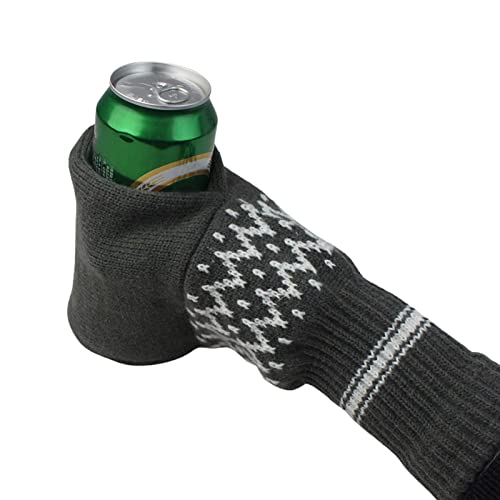 Bier Mitten Handschuhe, Bierfäustlinge Winter Gestrickte Beer Mitt Bierhandschuhe Stricken Isolierende Bierhandschuhe,Stretch-Vollfinger-Handschuhe Warme Handschuh-Handschuhe Halten Ihr Getränk Kalt